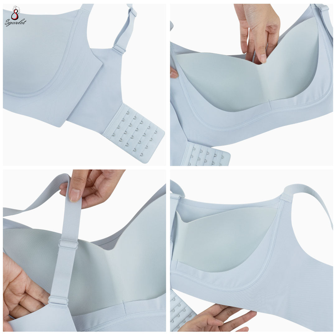 Sgarlet Jolie bra เสื้อในไซส์ใหญ่ไร้รอยต่อไร้โครง เก็บกระชับ ผ้าพลางเนินอก สีเนื้อ/ฟ้าอมเทา MB1524