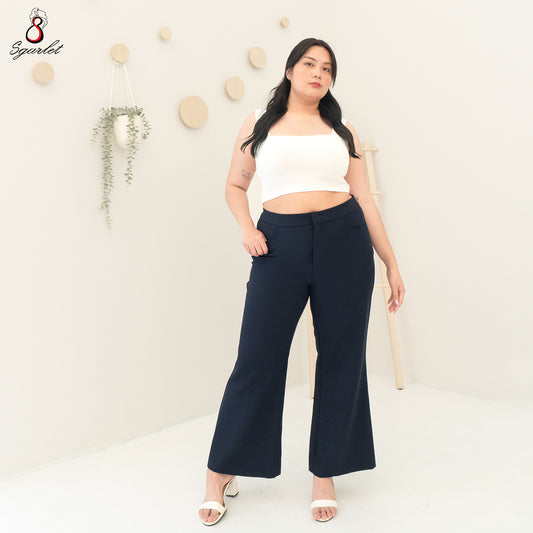 Sgarlet กางเกงขายาวไซส์ใหญ่ทรงขาม้า พรางหุ่นเพรียว ทรวดทรงสมส่วน สีดำ/กรมท่า FLW087