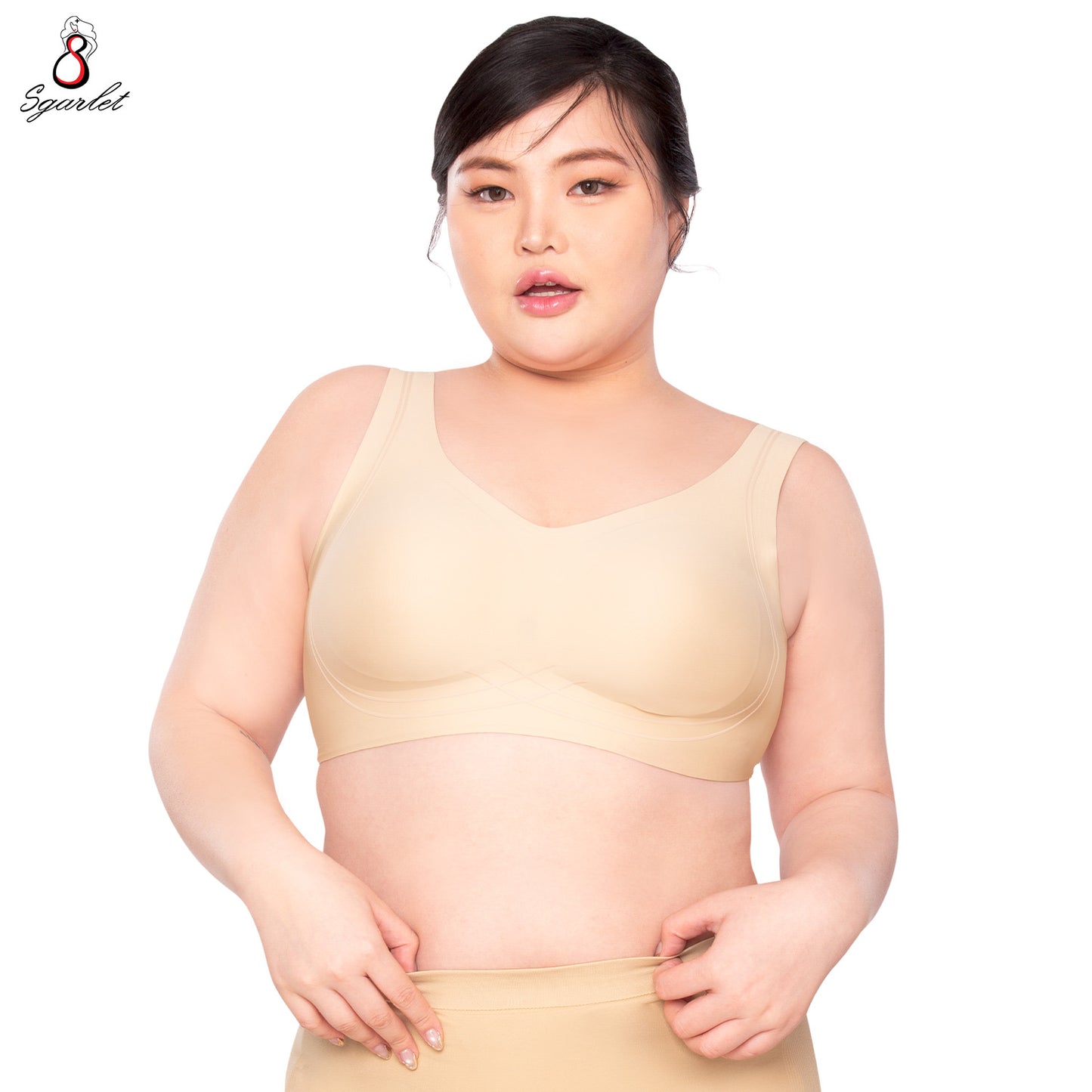 Sgarlet เสื้อในไซส์ใหญ่ ไร้โครง ไร้ตะเข็บ แบบ Bonding ใส่สบาย สีเนื้อ/สีดำ MB1528