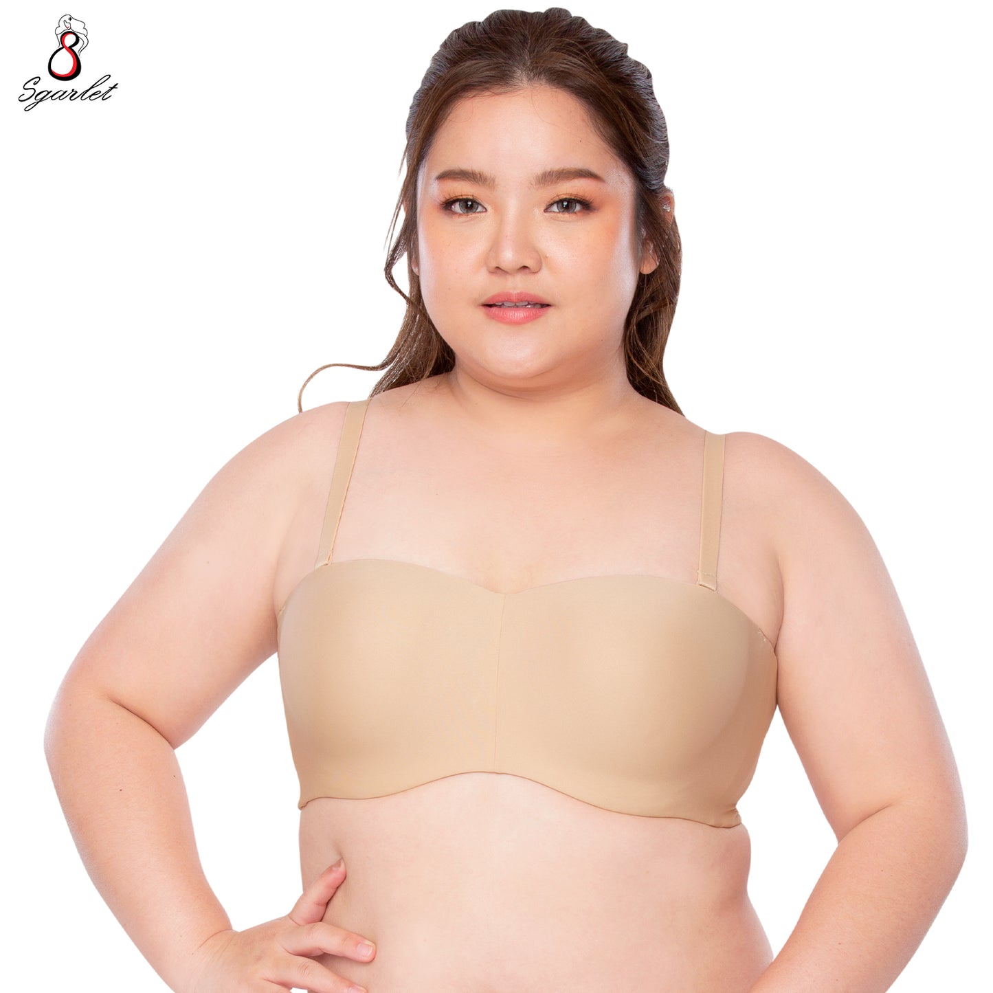 Sgarlet เสื้อในเกาะอกทรงใหญ่ เก็บเนื้อเนียนเรียบ ไม่เลื่อนหลุด สีเนื้อ/ดำ MB1728