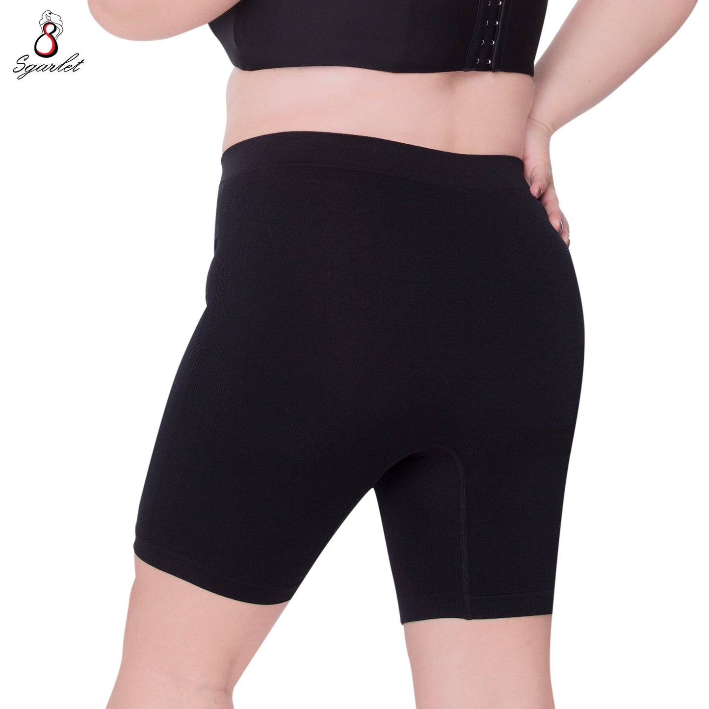 Sgarlet กางเกงในขายาวไซส์ใหญ่ กันขาเบียดเสียดสี ผ้าทอนุ่ม ฟรีไซส์ สีดำ/เนื้อ MB6006