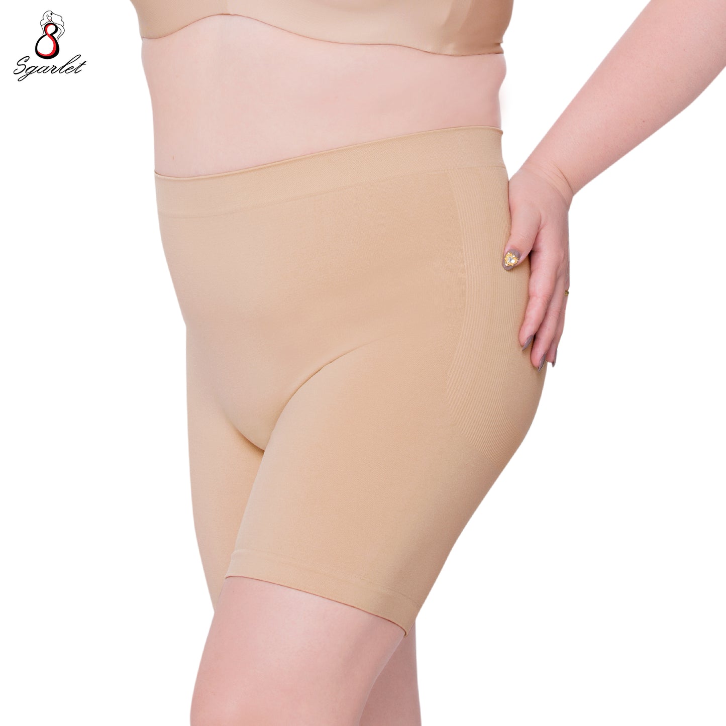 Sgarlet กางเกงในขายาวไซส์ใหญ่ กันขาเบียดเสียดสี ผ้าทอนุ่ม ฟรีไซส์ สีดำ/เนื้อ MB6006