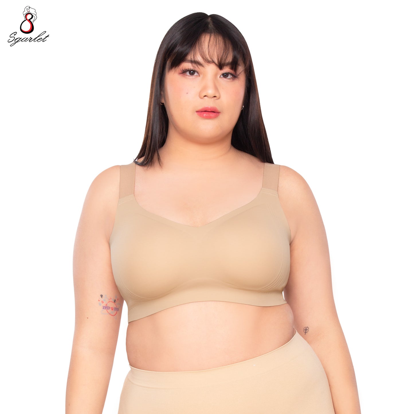 Sgarlet เสื้อในไซส์ใหญ่ ไร้โครง ไร้ตะเข็บ แบบ Bonding ใส่สบาย สีเนื้อ MB1526