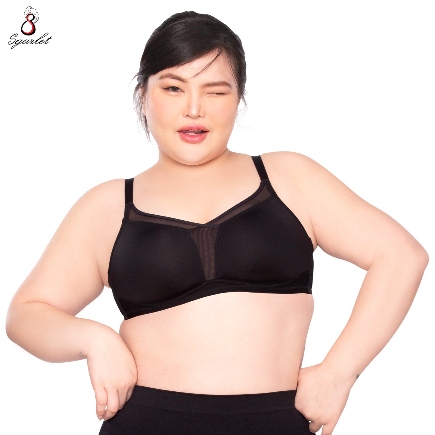 Sgarlet เสื้อในไซส์ใหญ่ ไร้โครง ตัวเรียบ ใส่สบาย สีดำ/เนื้อ/สีชาเย็น MB1530