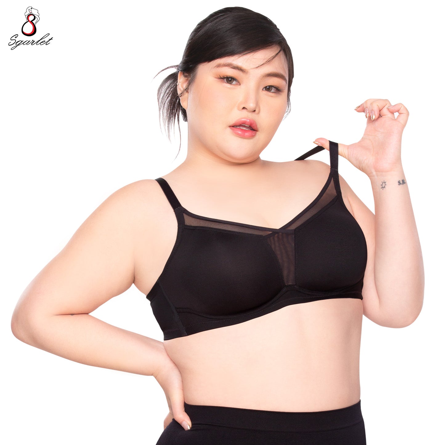 Sgarlet เสื้อในไซส์ใหญ่ ไร้โครง ตัวเรียบ ใส่สบาย สีดำ/เนื้อ/สีชาเย็น MB1530