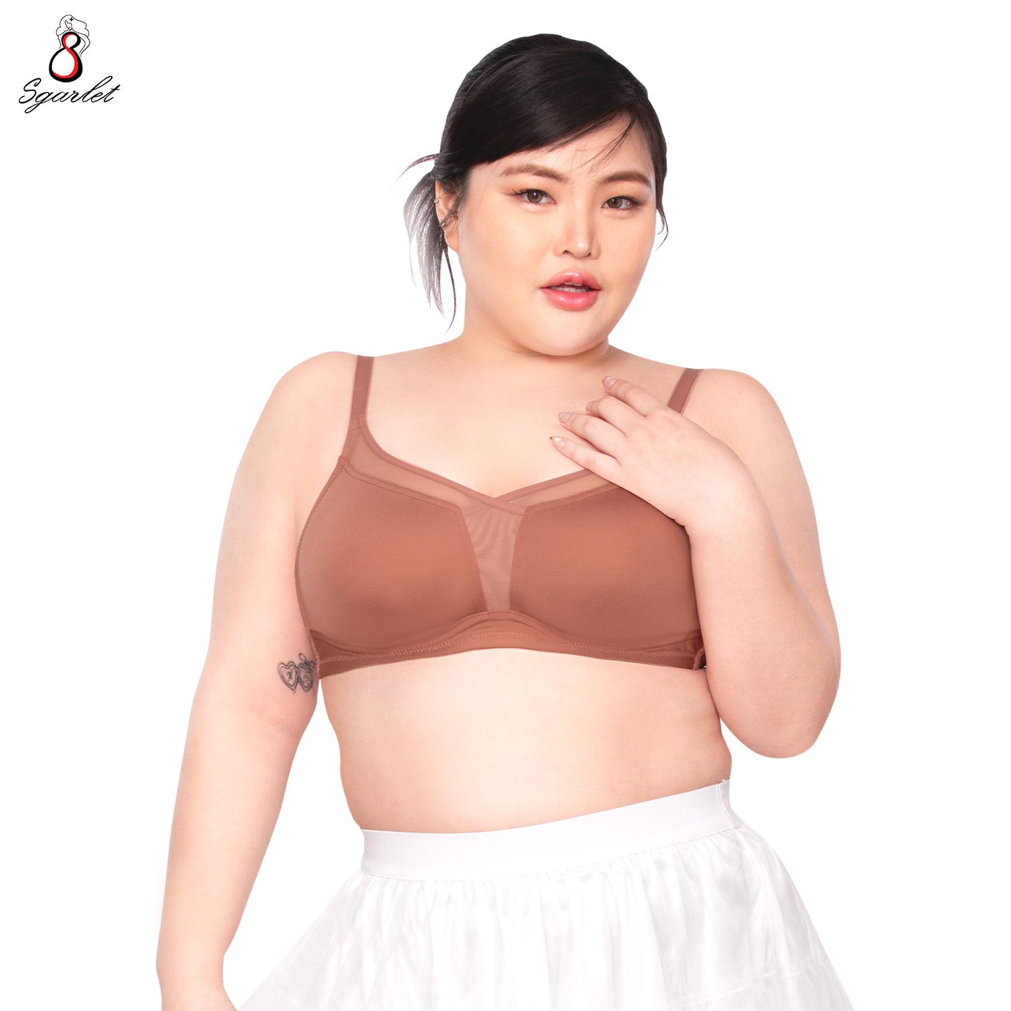 Sgarlet เสื้อในไซส์ใหญ่ ไร้โครง ตัวเรียบ ใส่สบาย สีดำ/เนื้อ/สีชาเย็น MB1530