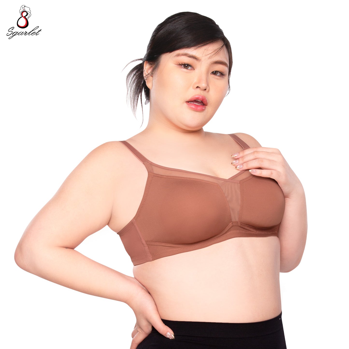 Sgarlet เสื้อในไซส์ใหญ่ ไร้โครง ตัวเรียบ ใส่สบาย สีดำ/เนื้อ/สีชาเย็น MB1530