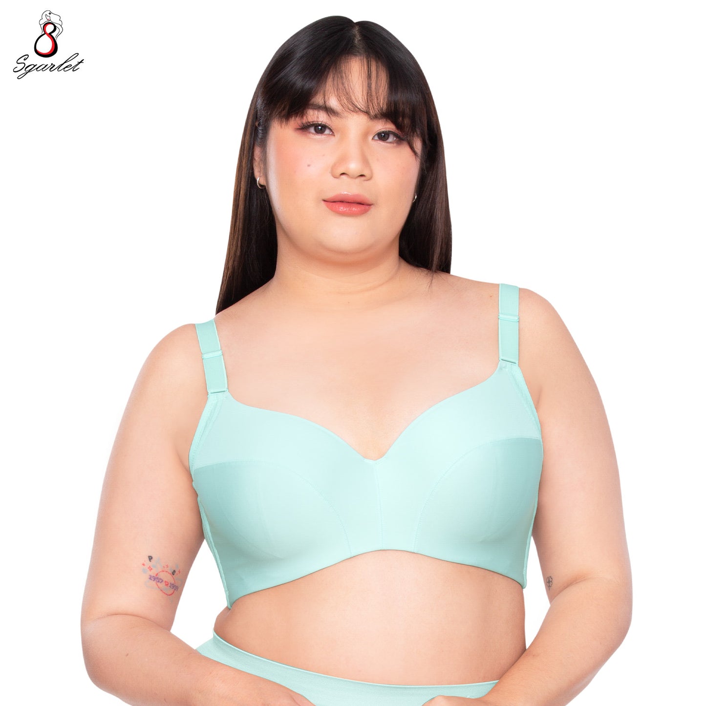 Sgarlet เสื้อในไซส์ใหญ่มีโครง ฟองน้ำบาง เก็บเนื้อส่วนเกินรอบลำตัว สีเมอร์เมด/สีฟ้า/สีเขียวมิ้นท์ MB1709