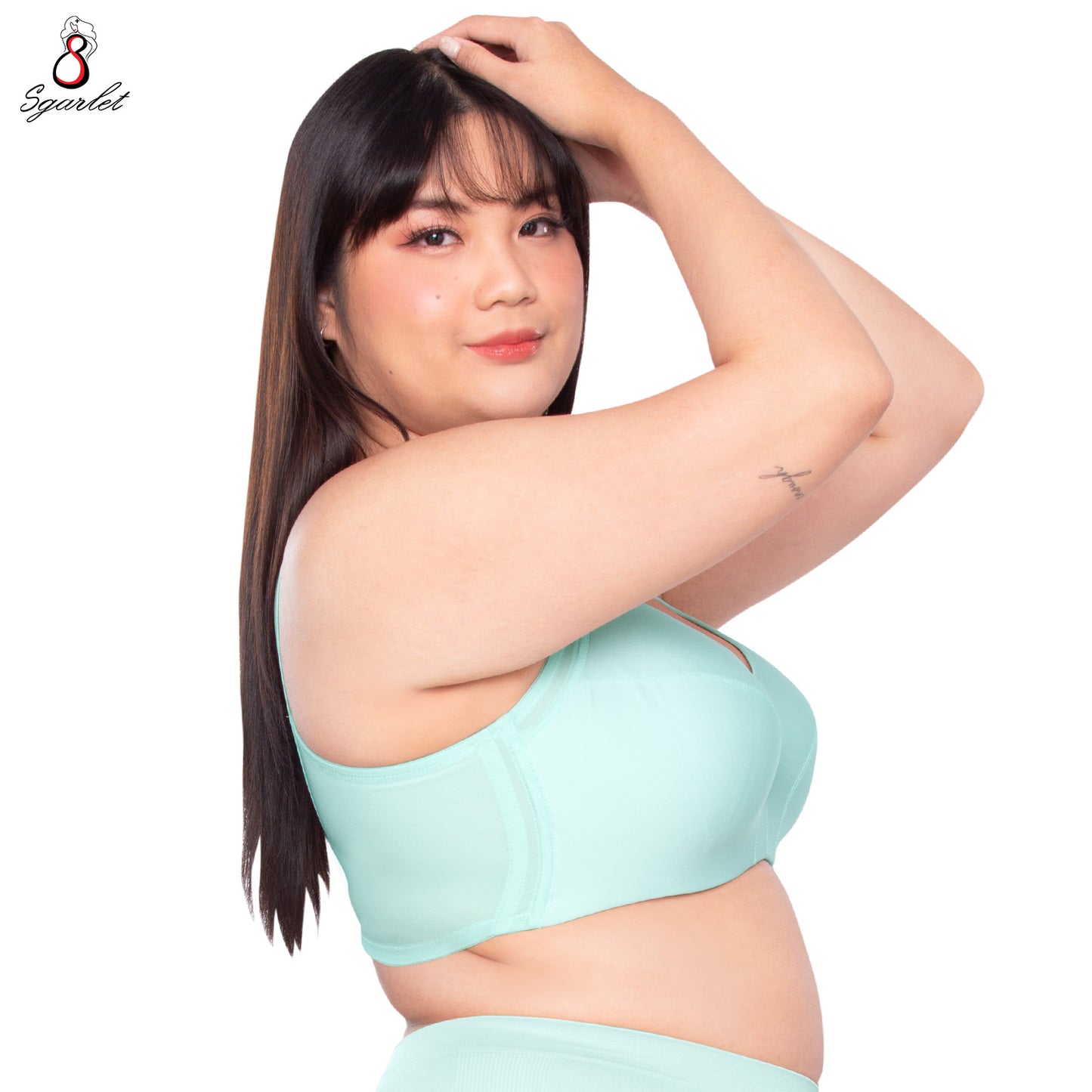 Sgarlet เสื้อในไซส์ใหญ่มีโครง ฟองน้ำบาง เก็บเนื้อส่วนเกินรอบลำตัว สีเมอร์เมด/สีฟ้า/สีเขียวมิ้นท์ MB1709