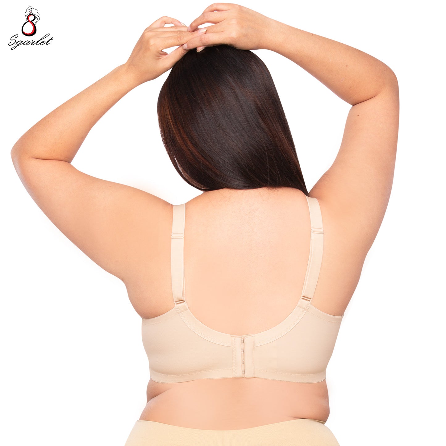 Sgarlet เสื้อในไซส์ใหญ่มีโครง เต้าผ้าลูกไม้ เก็บกระชับทรง สีดำ/เนื้อ MB1760
